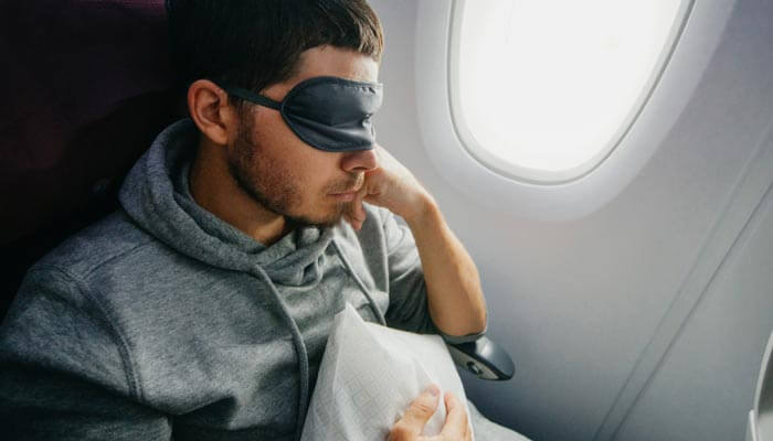 Slapen in vliegtuig